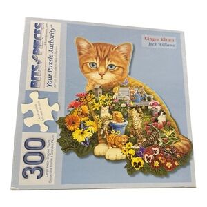 Bits and Pieces Ginger Kitten Shaped 300-Piece Puzzle - S.